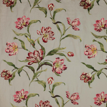 Colefax and Fowler - Delft Tulips Linen - Red/Green - F3403/03