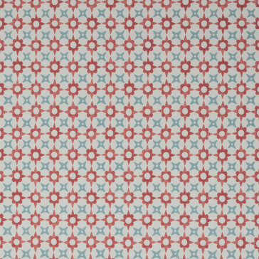 Jane Churchill - Rowan Wallpaper - Tassi Wallpaper - J175W-04 Red/Aqua