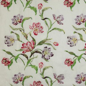 Colefax and Fowler - Delft Tulips Linen - Pink/Green - F3403/01