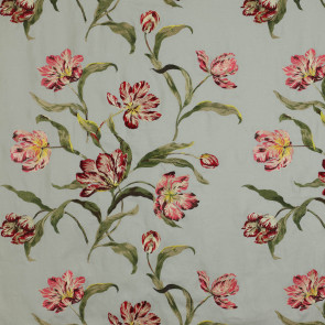 Colefax and Fowler - Delft Tulips Linen - Aqua - F3403/02