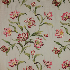 Colefax and Fowler - Delft Tulips Linen - Red/Green - F3403/03