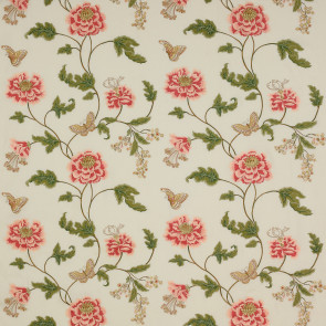 Colefax and Fowler - Oriental Poppy Linen - Pink/Green - F4111/01