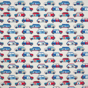 Jane Churchill - Pop Cars - J796F-01 Blue/Red