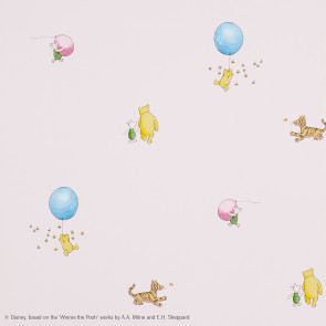 Jane Churchill - Nursery Tales - Winnie The Pooh Balloon - J128W-03 Pink