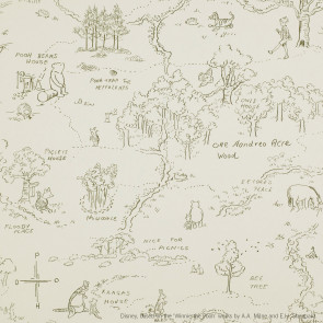 Jane Churchill - Nursery Tales - One Hundred Acre Wood Map - J129W-04 Charcoal